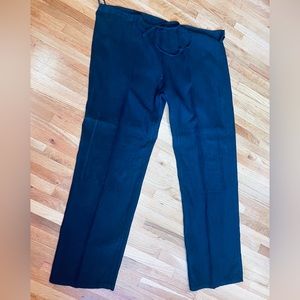 Black Linen Draw String Pant